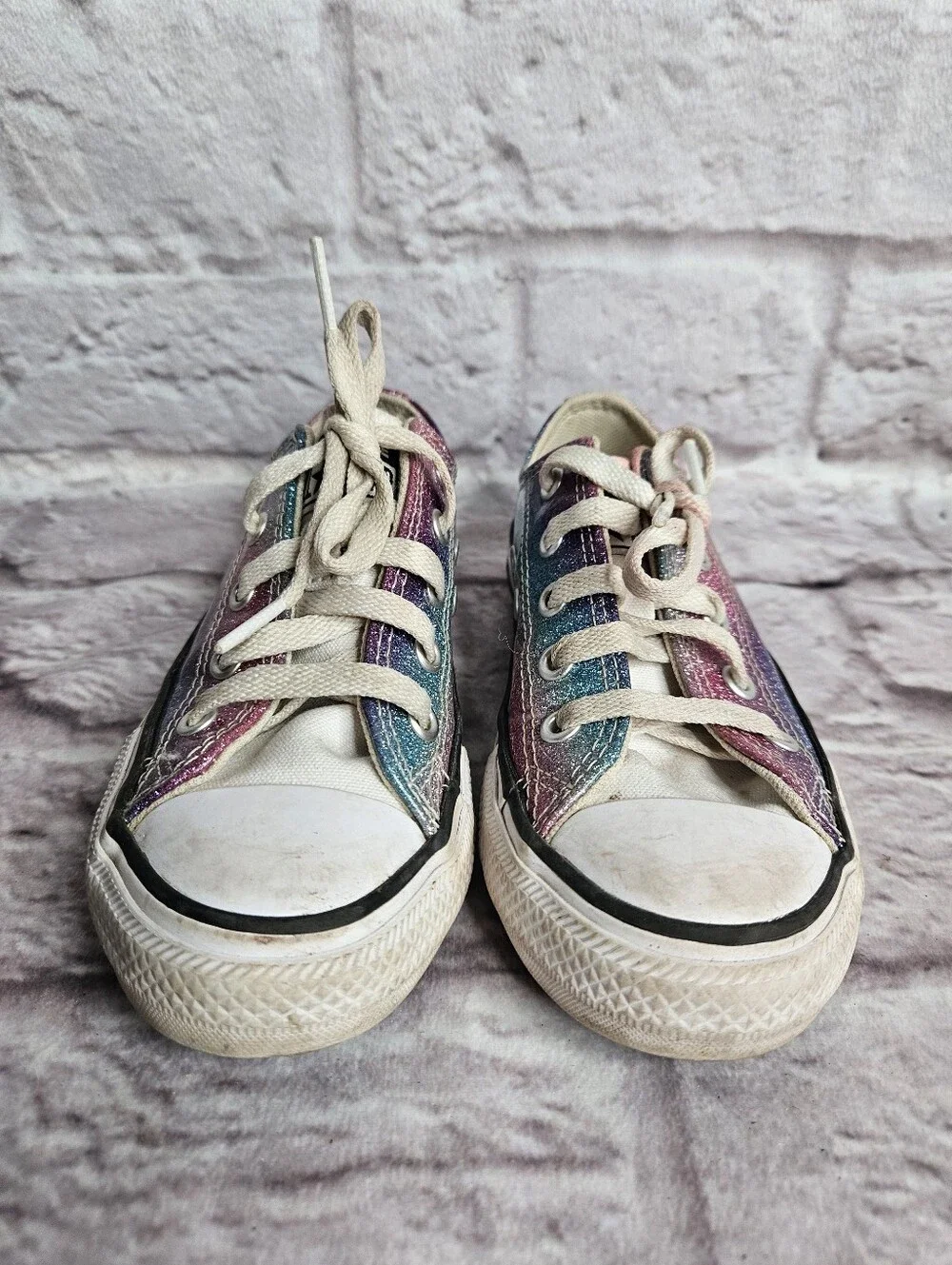 Converse all Star Youth Girls Size 12 Glitter Sneakers Shoes